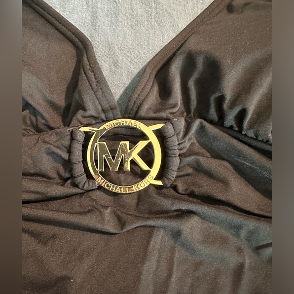 Black Michael Kors one piece vneck swimsuit size‎ 6 EUC - Picture 1 of 7